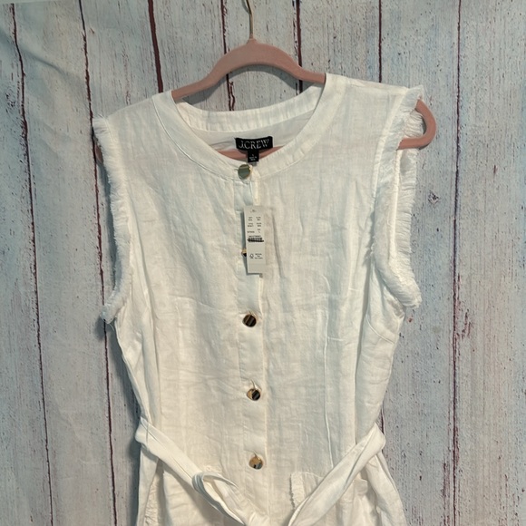 NWT J. Crew Raw-hem mini shirtdress in linen - Picture 6 of 9